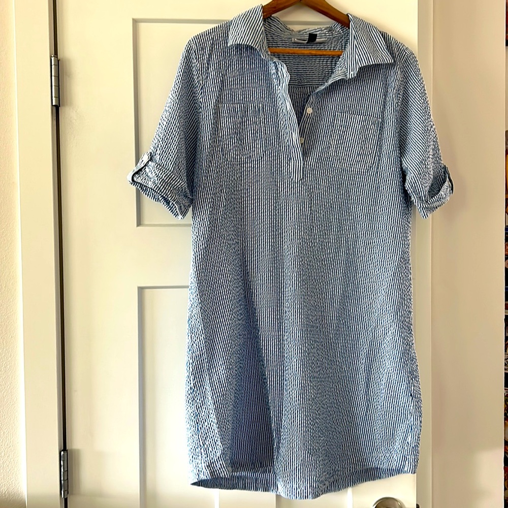 Karen Scott seersucker dress